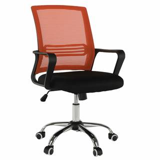 Kondela Kancelárska stolička sieťovina oranžová/látka čierna APOLO NEW, značky Kondela