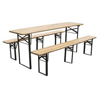 WORCRAFT Set pivný DORTMUND Medium3, stôl 200x50x77 cm, 2x lavica 200x25x47 cm, drevo 27 mm, značky WORCRAFT