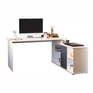 KONDELA Písací stôl, biela/sivá, DALTON 2  NEW VE 02