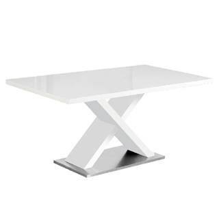 KONDELA Jedálenský stôl, biela s vysokým leskom HG, 160x90 cm, FARNEL
