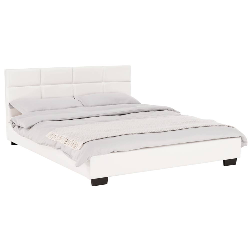Kondela KONDELA Manželská posteľ s roštom, 160x200, biela ekokoža, MIKEL, značky Kondela