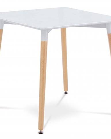 AUTRONIC DT-706 WT Dining table 80x80, WHITE MDF TABLE TOP ,METAL FRAME ,BEECH WOOD LEGS