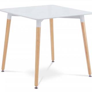 AUTRONIC DT-706 WT Dining table 80x80, WHITE MDF TABLE TOP ,METAL FRAME ,BEECH WOOD LEGS