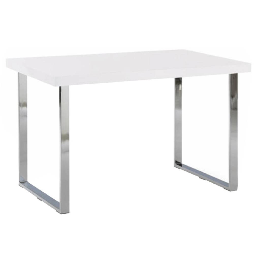 Kondela KONDELA Jedálenský stôl, biela HG + chróm, 130x80 cm, TALOS, značky Kondela