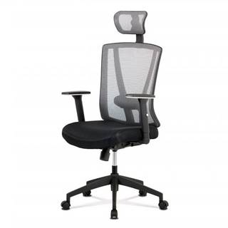 AUTRONIC  KA-H110 GREY kancelárska stolička, čierna/šedá sieťovina, plast kríž, synchronní mechanismus, značky AUTRONIC