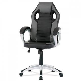 AUTRONIC  KA-Z507 GREY Herná stolička, čierna a tmavo sivá ekokoža, hojdací mechanizmus, značky AUTRONIC