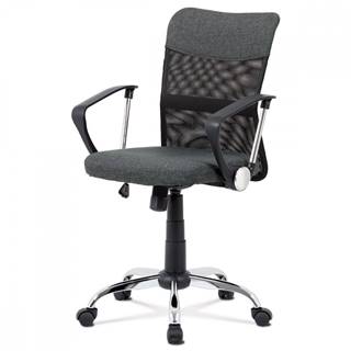 AUTRONIC  KA-Z202 GREY Kancelárská stolička, sivá látka a čierna sieťovina MESh, hojdací mechanismus, kovový chrómovaný kríž, značky AUTRONIC
