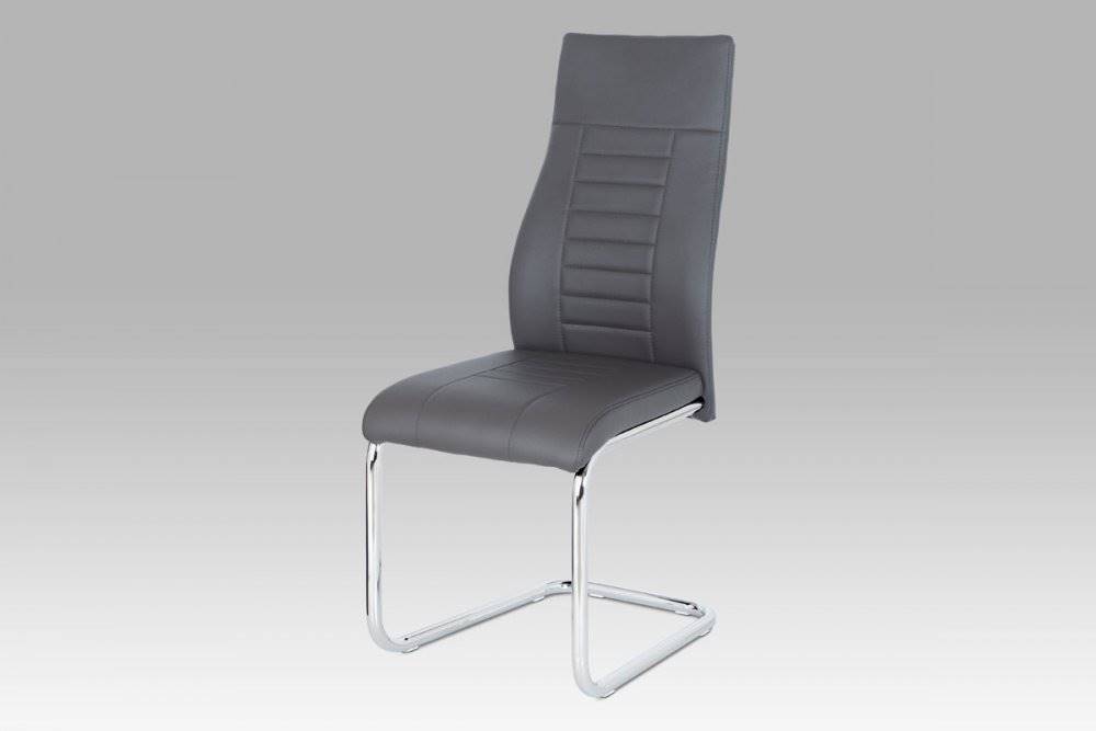 AUTRONIC  HC-955 GREY jedálenská stolička, šedá koženka / chróm, značky AUTRONIC