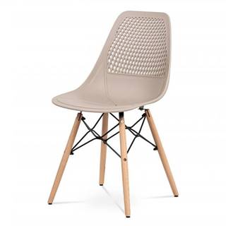 AUTRONIC CT-521 CAP jedálenská stolička, cappuccino plast, masiv prírodný buk, kov čierny