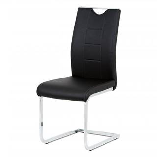 AUTRONIC  DCL-411 BK Jedálenská stolička čierna koženka / chrom, značky AUTRONIC