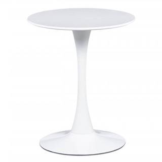 AUTRONIC DT-560 WT jedálenský stôl, pr.60x72 cm, biela matná MDF, kov biely vysoký lesk