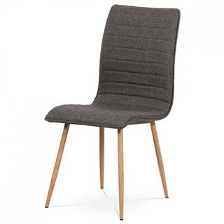 AUTRONIC  HC-368 COF2 Jedálenská stolička, poťah coffee látka, kovová 4podnož, 3D dekor dub, značky AUTRONIC