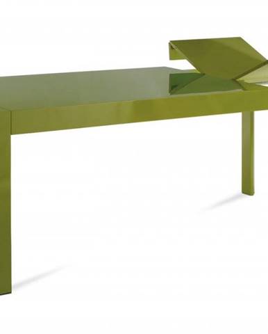 AUTRONIC WD-5829 GRN jedálenský stôl rozkl. 160+50x90cm, VYSOKÝ LESK ZELENÝ