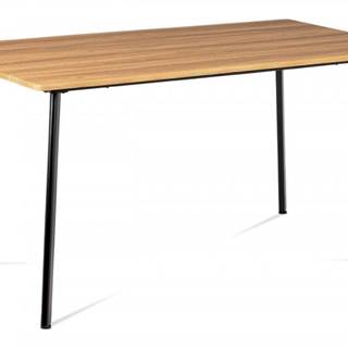 AUTRONIC MDT-2100 OAK Jedálenský stôl 150x80x76 cm, MDF, dekor medový dub, kovová štvornohá podnož, čierny matný lak