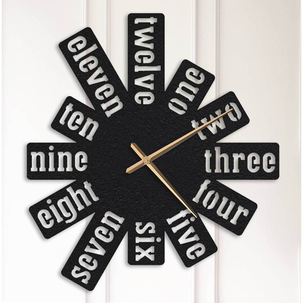 Kate Louise Čierne kovové nástenné hodiny  Numbers, značky Kate Louise