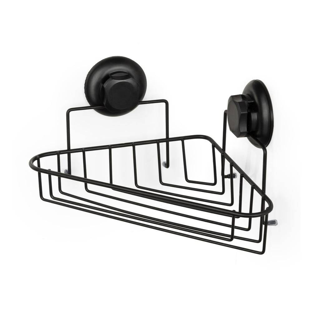 Compactor Čierna samodržiaca nástenná rohová kúpeľňová polička  Bestlock Black Corner Rack 1 Shelf, značky Compactor