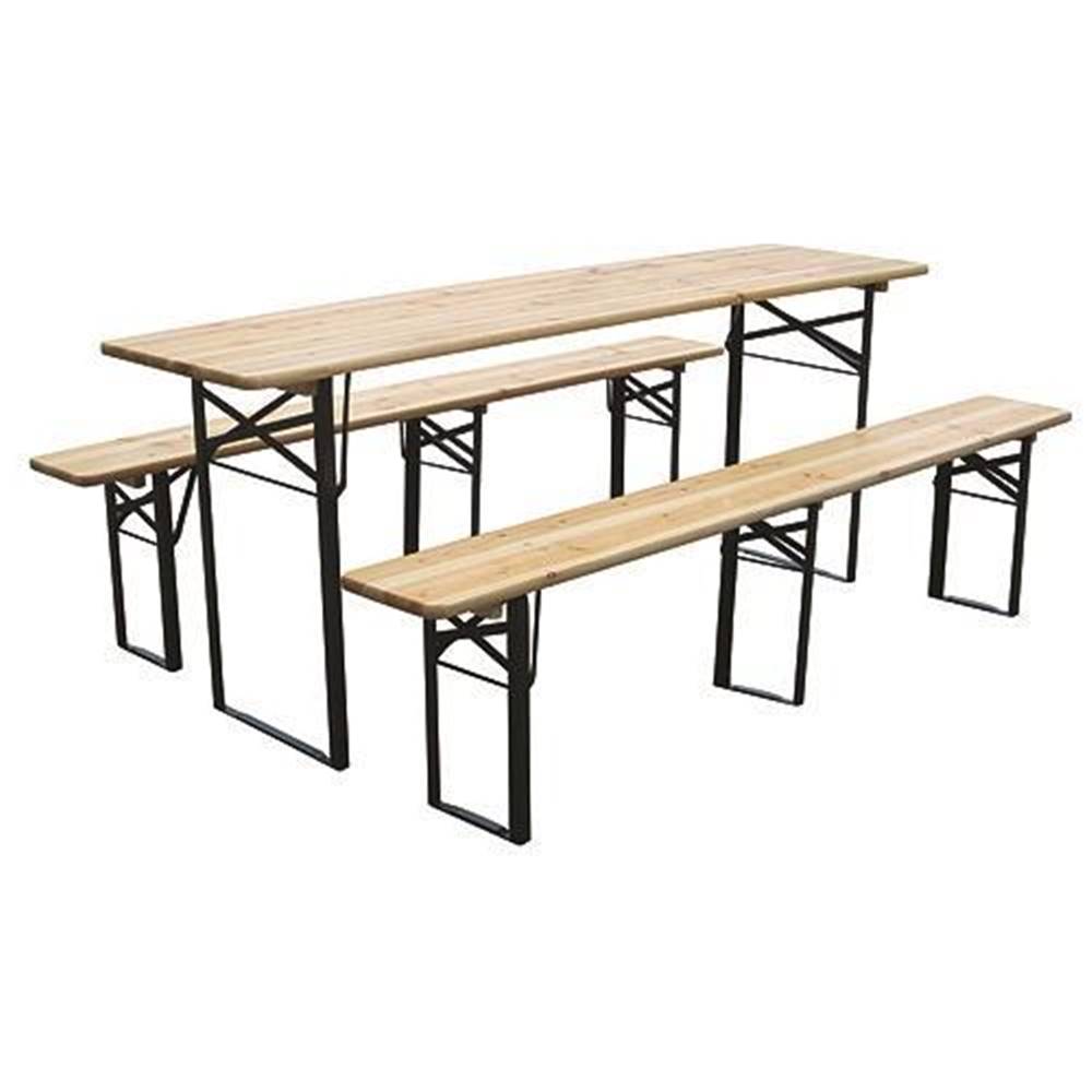 ST LEISURE EQUIPMENT Set pivný DORTMUND Max, stôl 220x70x77 cm, 2x lavica 220x25x47 cm, drevo 27 mm, značky ST LEISURE EQUIPMENT