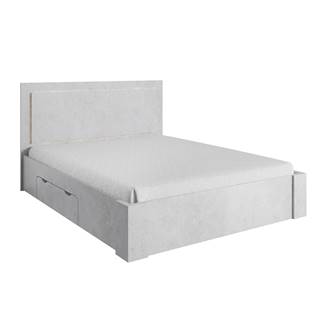 Manželská posteľ 160x200cm úložný priestor sivý betón ALDEN