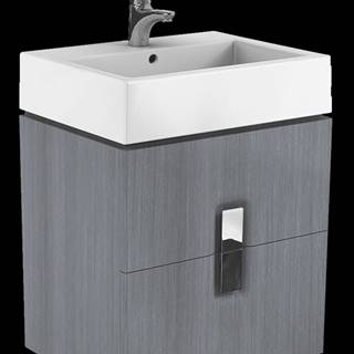 Kúpeľňová skrinka pod umývadlo Kolo Twins 60x46x57 cm v prevedení grafit strieborný