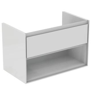 Kúpeľňová skrinka pod umývadlo Ideal Standard Connect Air 80x44x51,7 cm v kombinácii biela lesk / svetlo šedá mat E0827KN