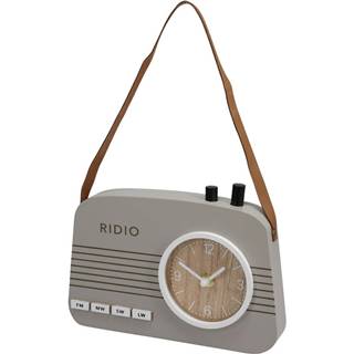 BergHOFF Stolné hodiny Old radio sivá, 21,5 x 3,5 x 15,5 cm, značky BergHOFF