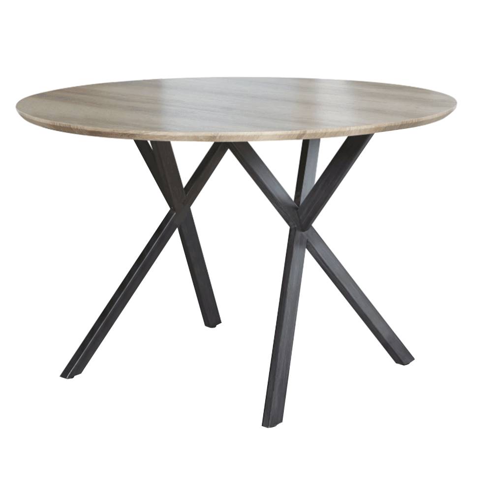 Kondela KONDELA Jedálenský stôl, dub sivý/čierna, priemer 100 cm, AKTON, značky Kondela