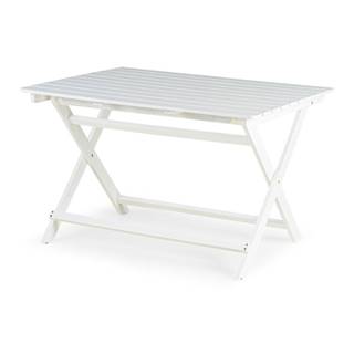 Biely záhradný stôl z akáciového dreva Bonami Essentials Natur, 114 x 88 cm