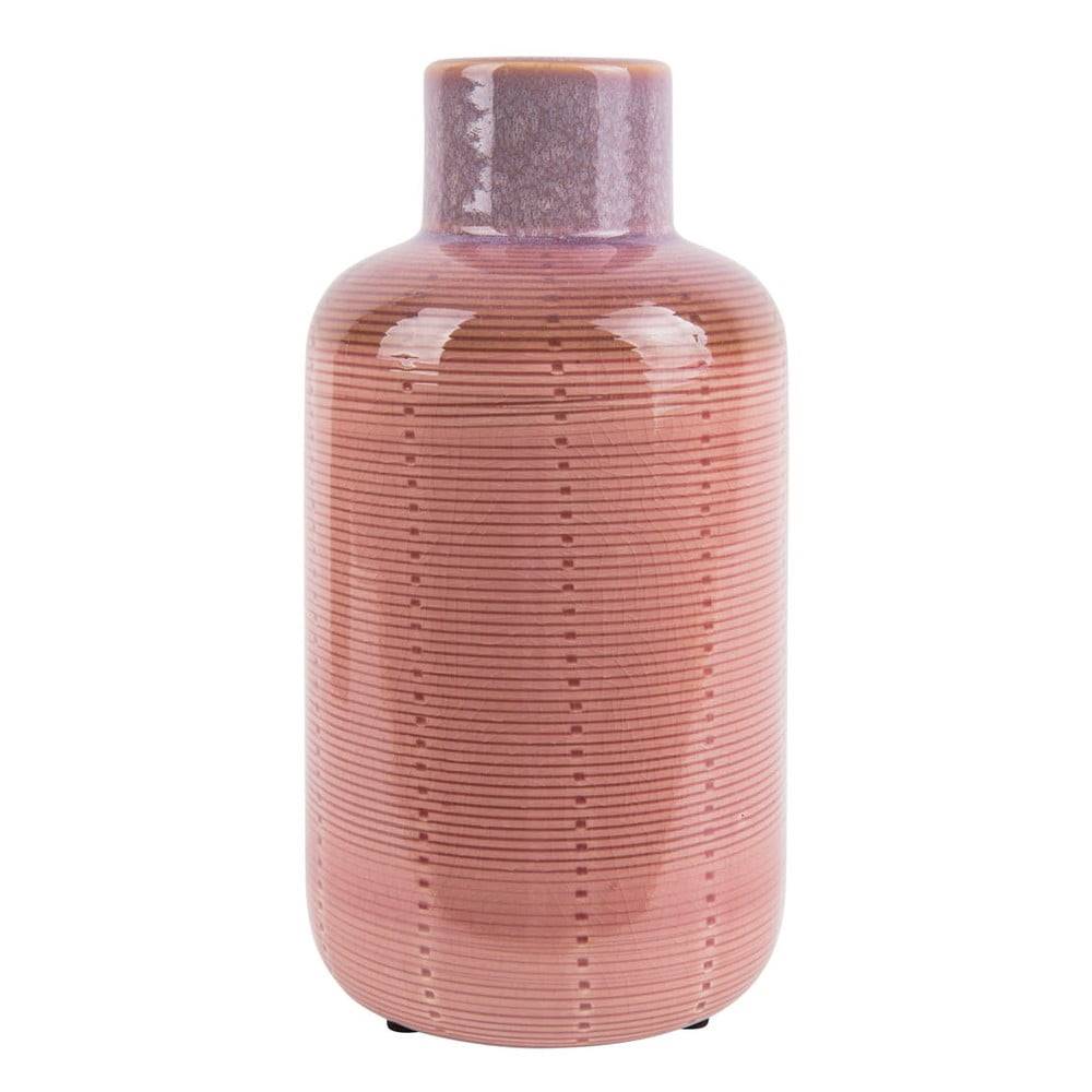 PT LIVING Ružová keramická váza  Bottle, výška 23 cm, značky PT LIVING
