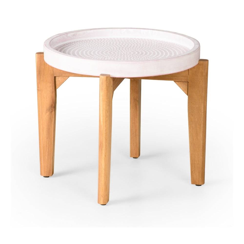 Bonami Selection Záhradný stolík s ružovou betónovou doskou  Bari, ø 55 cm, značky Bonami Selection