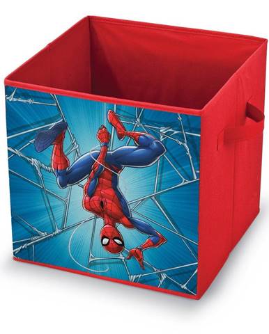 Červený úložný box Domopak Spiderman, 32 x 32 x 32 cm