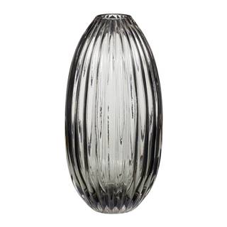 Sivá sklenená váza Hübsch Smoked, výška 30 cm