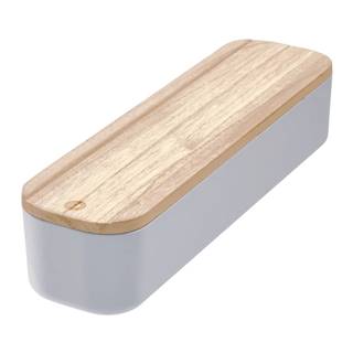 iDesign Sivý úložný box s vekom z dreva paulownia  Eco, 9 x 36,5 cm, značky iDesign