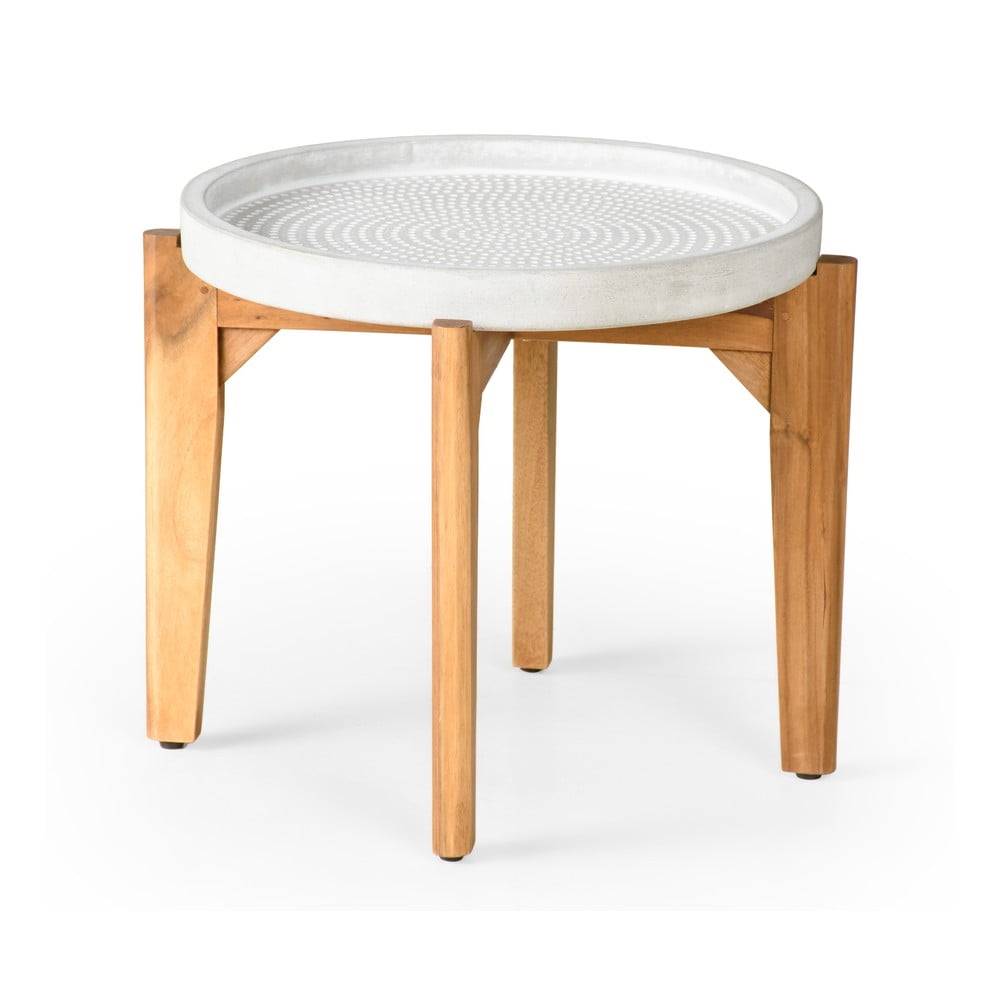 Bonami Selection Záhradný stolík so sivou betónovou doskou  Bari, ø 55 cm, značky Bonami Selection