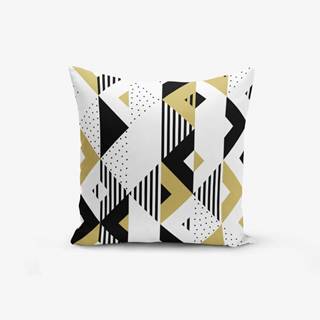 Minimalist Cushion Covers Obliečka na vankúš s prímesou bavlny  Mustard Color Geometric Sekiller, 45 × 45 cm, značky Minimalist Cushion Covers