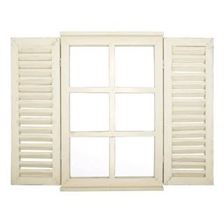 Biele zrkadlo Esschert Design Okno s okenicemi, 59 × 39 cm