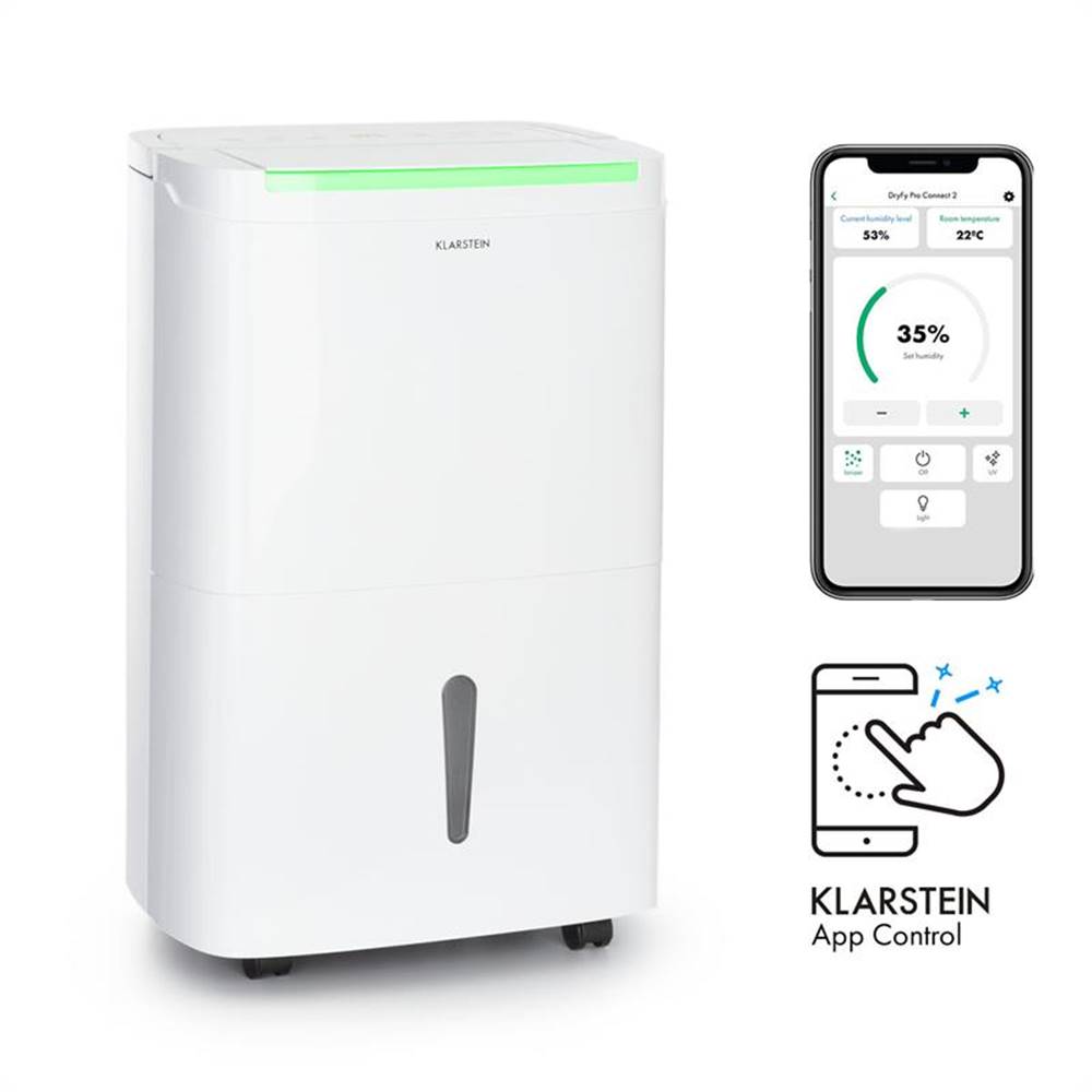 Klarstein  DryFy Connect 30 Odvlhčovač vzduchu WiFi Kompresný 30l / d 25-30m² Biela, značky Klarstein