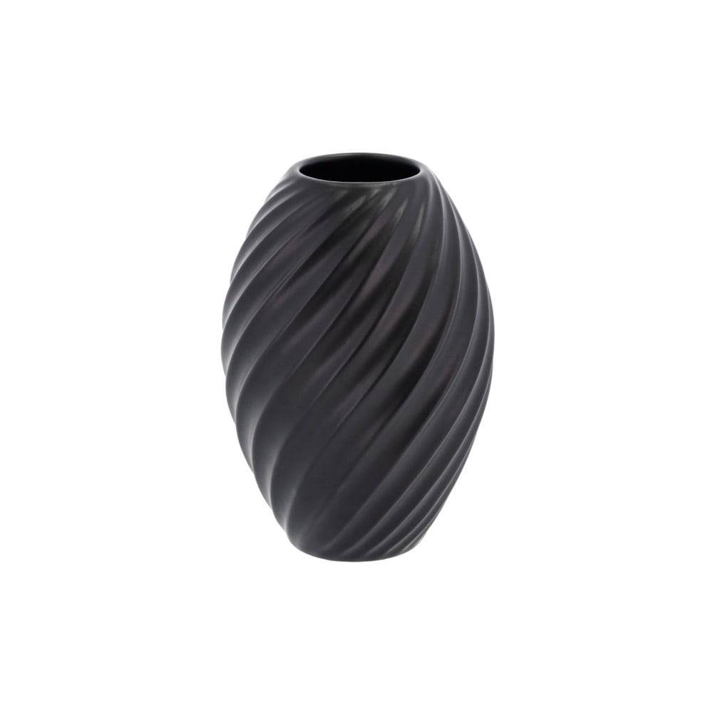 Morsø Čierna porcelánová váza  River, výška 16 cm, značky Morsø