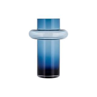 Tmavomodrá sklenená váza Lyngby Glas Tube, výška 30 cm