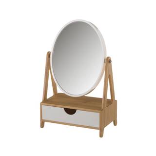 Zrkadlo na bambusovém stojane so zásuvkou Unimasa Coco
