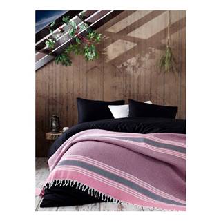 EnLora Home Ružová bavlnená prikrývka na posteľ  Anna Yatak Örtüsü, 220 × 240 cm, značky EnLora Home