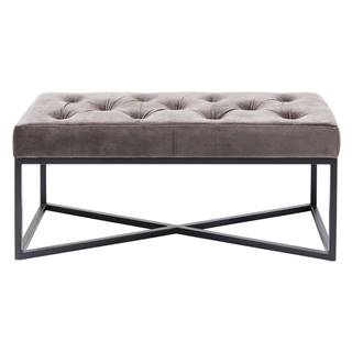 Sivá zamatová lavica Kare Design Crossover, 90 cm