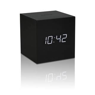 Čierny LED budík Gingko Gravitry Cube