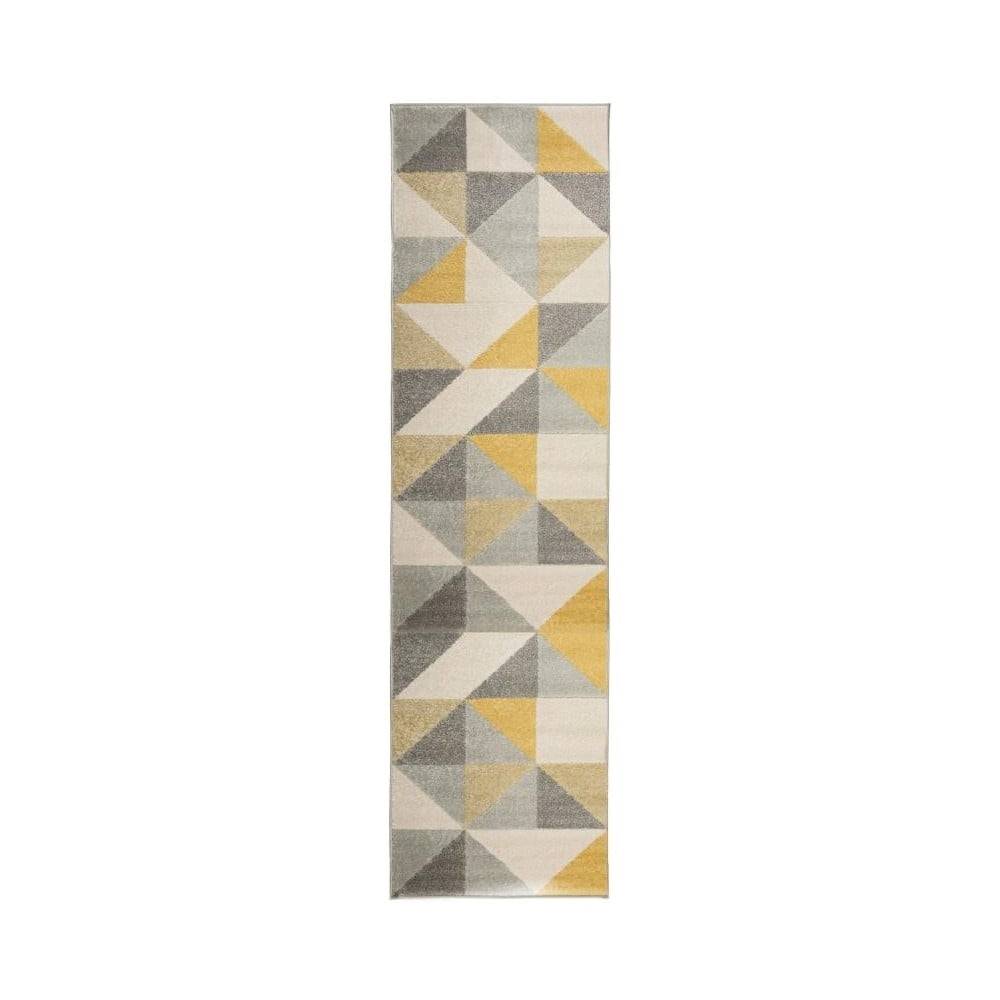 Flair Rugs Sivo-žltý koberec  Urban Triangle, 60 x 220 cm, značky Flair Rugs