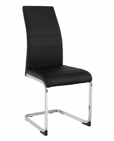 Jedálenská stolička čierna/chróm VATENA R1 rozbalený tovar