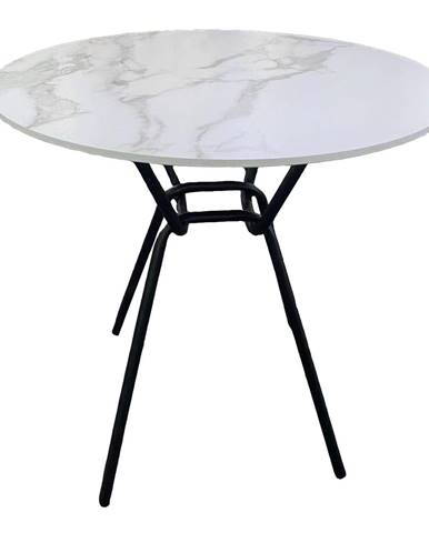 Jedálenský stôl biela/čierna 80 cm TEON