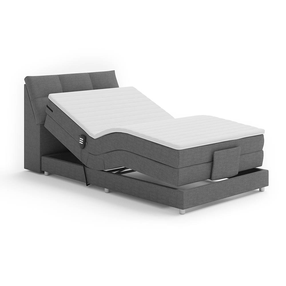 Kondela Elektrická polohovacia posteľ boxspring sivá 120x200 GERONA NEW, značky Kondela