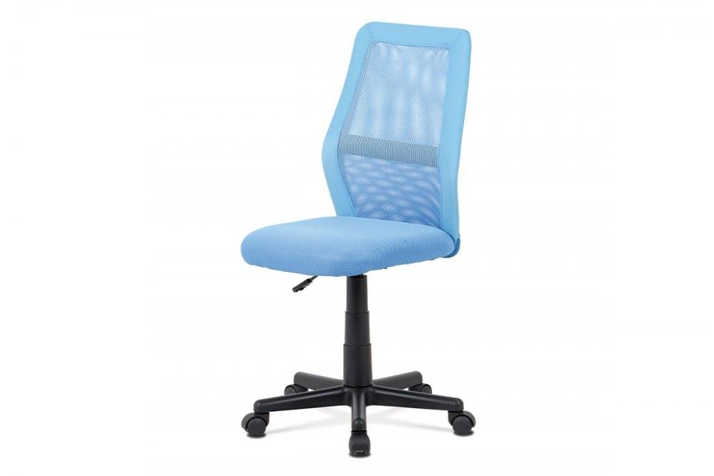 AUTRONIC  KA-V101 BLUE kancelárska stolička modrý MESH + ekokoža, výšk. nast., kríž plast čierny, značky AUTRONIC