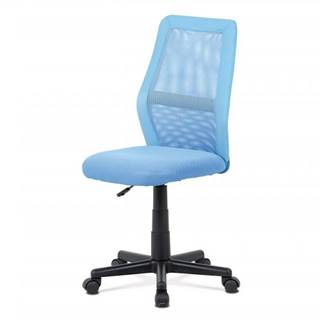 AUTRONIC  KA-V101 BLUE kancelárska stolička modrý MESH + ekokoža, výšk. nast., kríž plast čierny, značky AUTRONIC