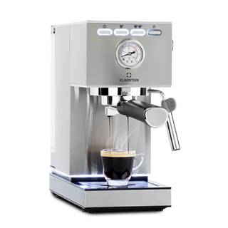 Klarstein Pausa, espresso kávovar, 1350 Wattov, tlak 20 barov, nádrž na vodu: 1,4 litra, nerezová oceľ