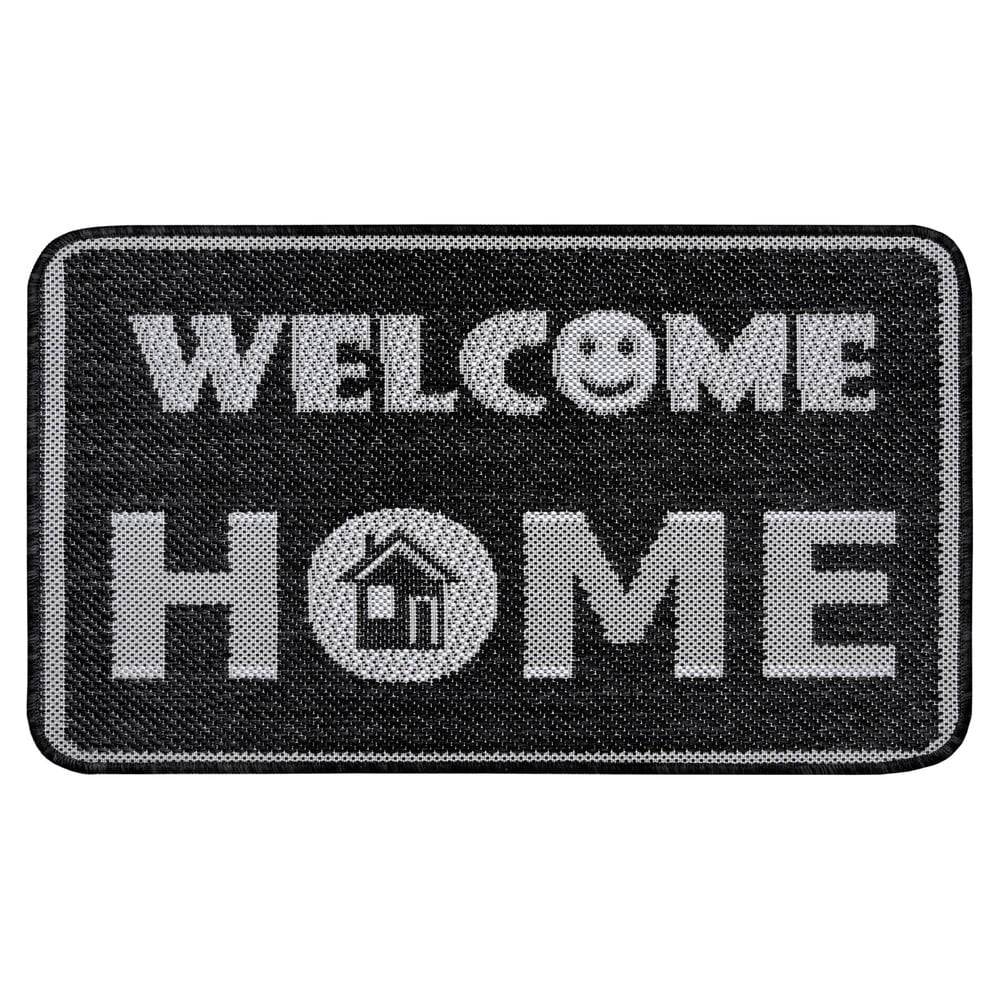 Hanse Home Antracitovosivá rohožka  Weave Smiley Welcome, 50 x 80 cm, značky Hanse Home